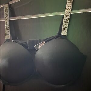 Victoria's Secret Black Bra with Embellished Straps